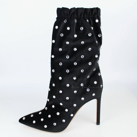 NEW Valentino Garavani Jeweled Crystal Ankle Boots – Glamorous Statement Heels - Picture 4 of 16